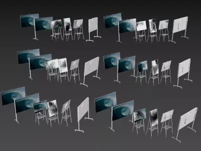 TV display screen movable stand 3D model 3D model