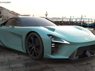  Lexus Sport Concept Car Vehicle Turquoise Rigged for Cinema 4D 