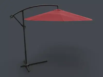 PBR Cantilever Parasol Low-poly 3D model