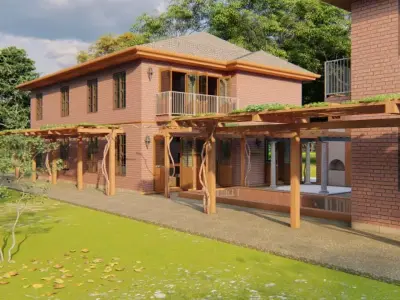 Casa Scene-villa-modern house 3D model 22