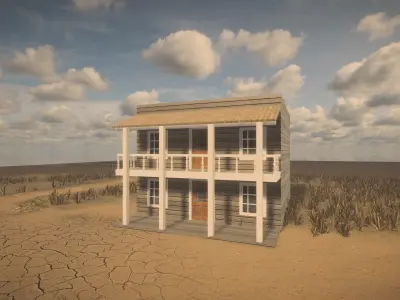 Western Buildings Pack Low-poly 3D model