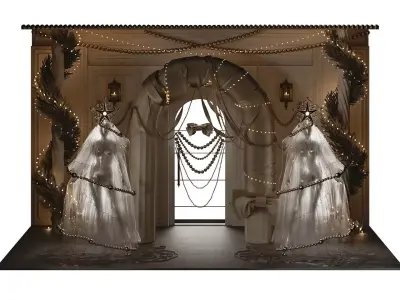 New Years decoration of a wedding salon 3D model