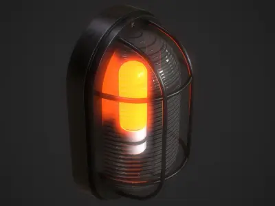 Industrial Wall Light Low-poly 3D model