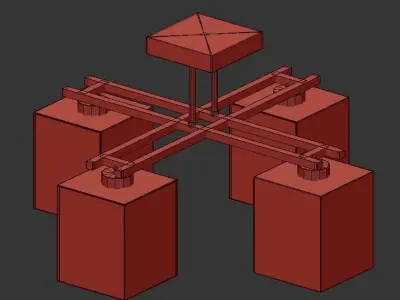 Venge four light fixtures with shades 3D model