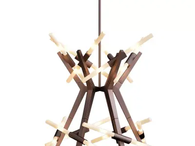 Astral Agnes chandelier 24 lights bronze von Roll Hill 3D model