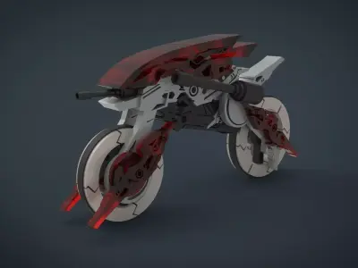 WarCycle lego motorcycle Low-poly 3D model