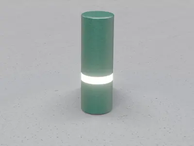 Low-Poly Moss Green Light Column 5 - Street Light Set-9 Low-poly 3D model