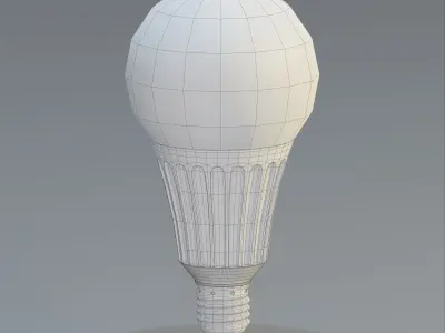Energy Saver carved round bulb Low-poly 3D model