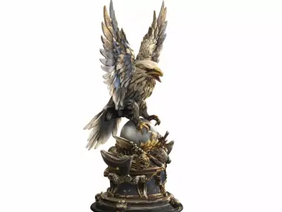 Majestic Eagle Guardian Statue 3D model