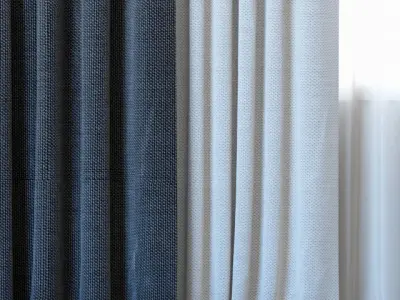 Curtains 91 Curtains with Tulle ROHI Topia 3D model