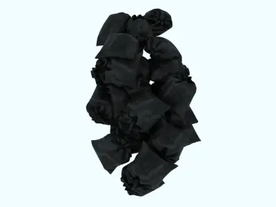 Textured Garbage Bags 4 3D model