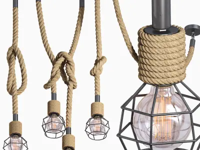 Rope Suspension Lamp 3D model