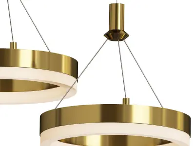 SIZE BRASS CHANDELIER Low-poly 3D model