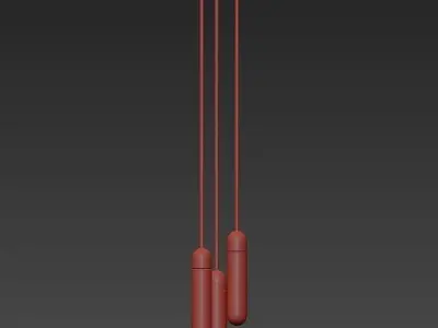 Champagne Gold LED Multi Light Pendant 3D model