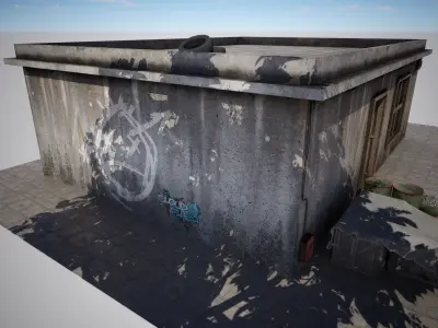 Old Building game ready  Low-poly 3D model