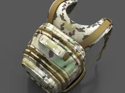 Backpack Generic military human bag storqge scifi briefcase  Low-poly 3D model