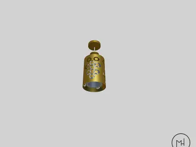 Gold Modern led - ceiling lamp 3D Model Low-poly 3D model