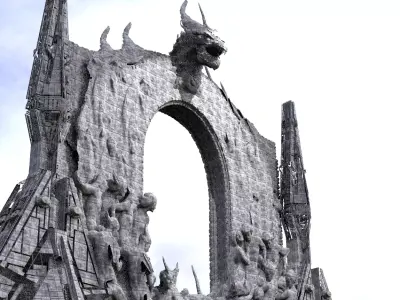 Medieval Portal Dantes Hell inferno Doorway 2  3D model