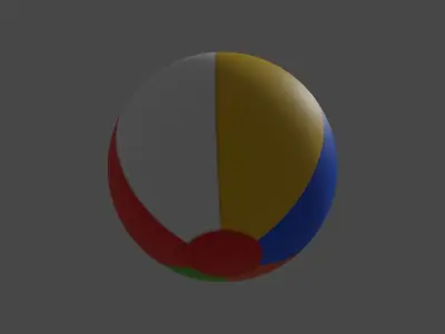 Beach Ball Model Free low-poly 3D model