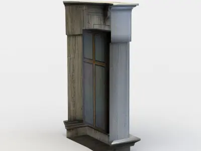 Window with wooden frame Low-poly 3D model purchase