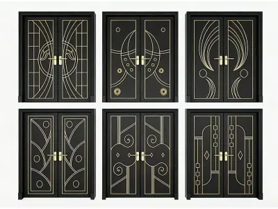 Light Luxury Entry Door 3D model