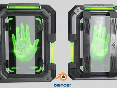 Sci-Fi Digital Hand Scanner Low-poly 3D model