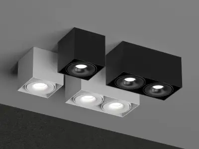 Tema N three led lights on wall 3D model