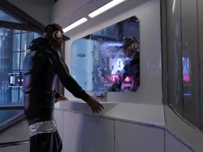 Cyberpunk Apartment v7 Scene 3D model