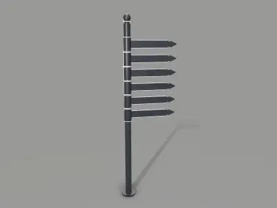 Street signpost Low-poly 3D model