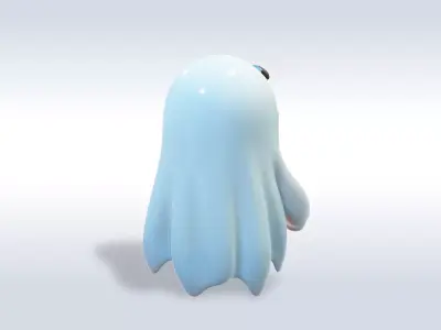 Cheerful Ghost Halloween Character 3D model