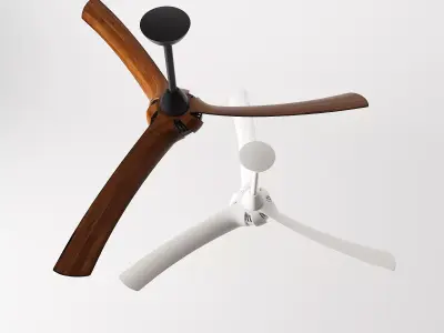 Modern 3-Blade Ceiling Fan Set 3D model