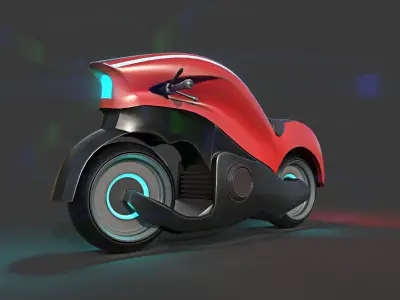 Sci-fi Bike Game Ready 1 3D model