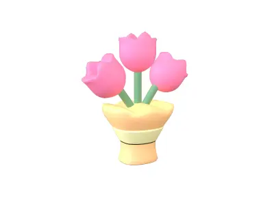Flower Bouquet Icon v1 003 Low-poly 3D model