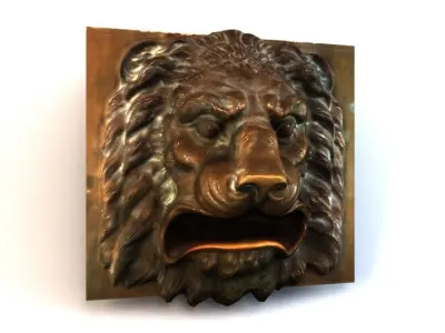 Lion Head Mailbox 3D model