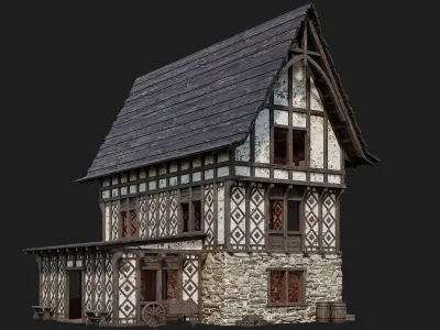 Old Medieval Building 4K Textures GameReady 118 Low-poly 3D model