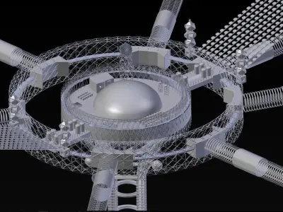 Space elevator Sci-FI 3D model 3D model