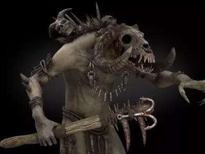 Wendigo Ram Rigged Low-poly 3D model