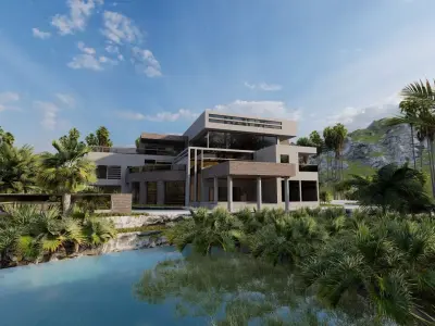 Casa Scene-villa-modern house 3D model