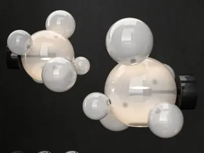 Wall light Giopato and Coombes Bolle 6 lamps 3D model