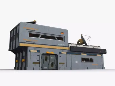 Factory Industrial Sci Fi x6 Low-poly 3D model