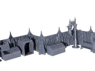 Gothic Sci Fi City Scatter Terrain Pack A  3D print model