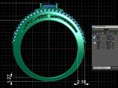 Diamond Ring for Women 3D print model 30