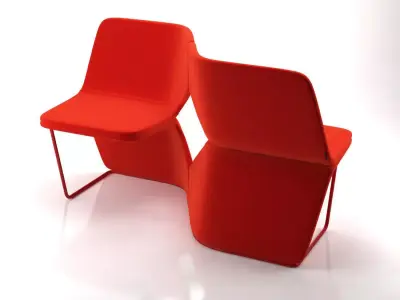 Studio chair with metal frame 3D model