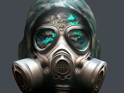 Gas mask helmet 3d model military combat Low-poly Low-poly 3D model