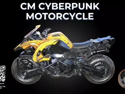 Cyberpunk Heavy Tactical Motorcycle 3D Model 3D model