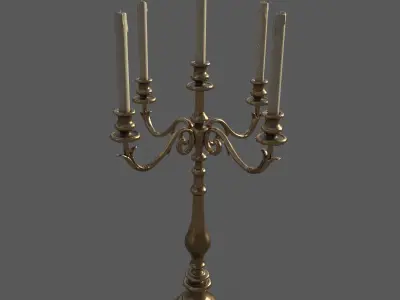 Table Candle Holder - Game Ready Low-poly 3D model