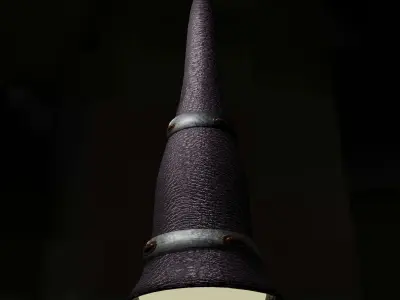 Futuristic lowpoly PBR Lamp Low-poly 3D model