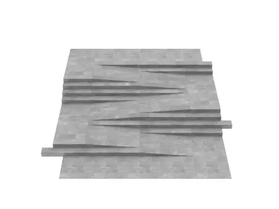 Ramp Stair Low-poly 3D model