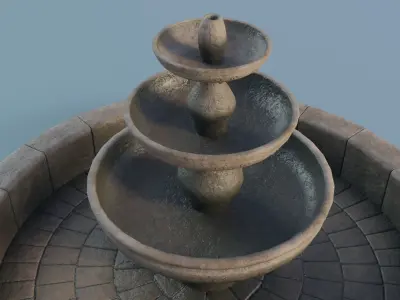 Stone Fountain Low-poly 3D model