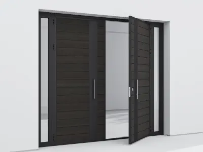 Aluminium door 63 3D model